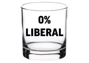 funny 0% liberal conservative republican old fashioned whiskey glass drinking cup gift for conservative or republican