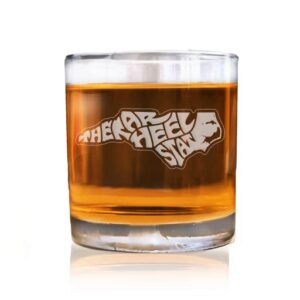 American Sign Letters North Carolina The Tarheel State Whiskey Glass - State Of North Carolina Whiskey Glass, North Carolina Gift, North Carolina Glass