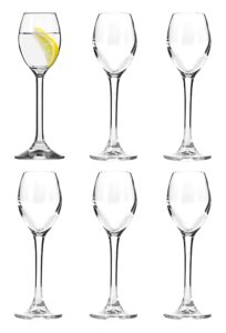 barski liquor glass - shot glass - stemmed glasses - set of 6 glasses - crystal glass - 2.4 oz. - use it for - liquor - whiskey - vodka - cordial -very durable