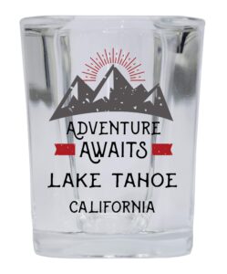 r and r imports lake tahoe california souvenir 2 ounce square base liquor shot glass adventure awaits design