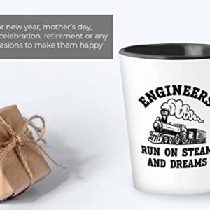 Flairy Land Train Engineer Shot Glass 1.5oz - Engineers run - Railroad Engineer Train Engineer Train Birthday Party Supplies Locomotives Train Conductor