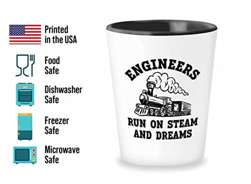 Flairy Land Train Engineer Shot Glass 1.5oz - Engineers run - Railroad Engineer Train Engineer Train Birthday Party Supplies Locomotives Train Conductor