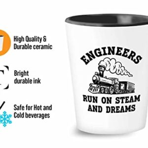 Flairy Land Train Engineer Shot Glass 1.5oz - Engineers run - Railroad Engineer Train Engineer Train Birthday Party Supplies Locomotives Train Conductor