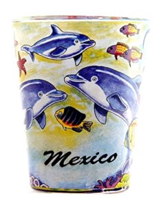 mexico dolphins shot glass new edition