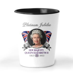 Cyber Hutt West Queen Elizabeth II Platinum Jubilee Shot Glass Commemorating 70 Years