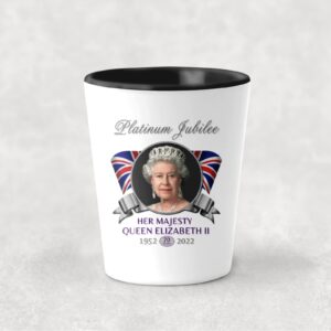 Cyber Hutt West Queen Elizabeth II Platinum Jubilee Shot Glass Commemorating 70 Years