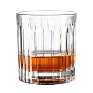 varets (vertical pattern) thickened whiskey glass, rotatable decompression, 9.6 ounces, vintage whiskey/scotch/bourbon crystal wine cocktail