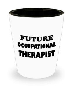 art by chelsydale gifts for future occupational therapist grad student shot glass tequila shotglass novelty drinkware - aspiring ot therapists therapy center clinic assistant women men funny cute gag