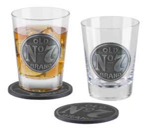 jack daniel's old no. 7 double old fashioned glasses set whiskey bar 12 oz. dof