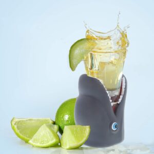 CoTa Global Gray Dolphin Shaped Shot Glass, Cool & Funny Whiskey Tequila & Alcohol Drinking Glass Dolphin For Shots, Dolphin Gift For Men & Women 2.50" x 4" 1.5 Oz