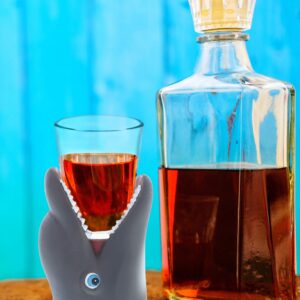 CoTa Global Gray Dolphin Shaped Shot Glass, Cool & Funny Whiskey Tequila & Alcohol Drinking Glass Dolphin For Shots, Dolphin Gift For Men & Women 2.50" x 4" 1.5 Oz