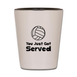 cafepress volleyball served unique and funny shot glass