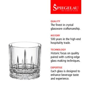 Spiegelau Perfect Serve Single Old Fashioned Glass Set, Set of 4 Lowball Cocktail Glasses, European-Made Lead-Free Crystal, Dishwasher Safe, Professional Quality Cocktail Glass Gift Set, 9.5 oz