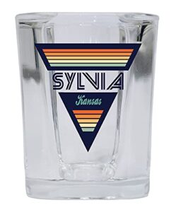 r and r imports sylvia kansas 2 ounce square base liquor shot glass retro design