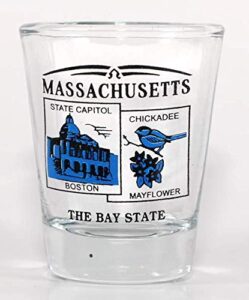 massachusetts state scenery blue new shot glass