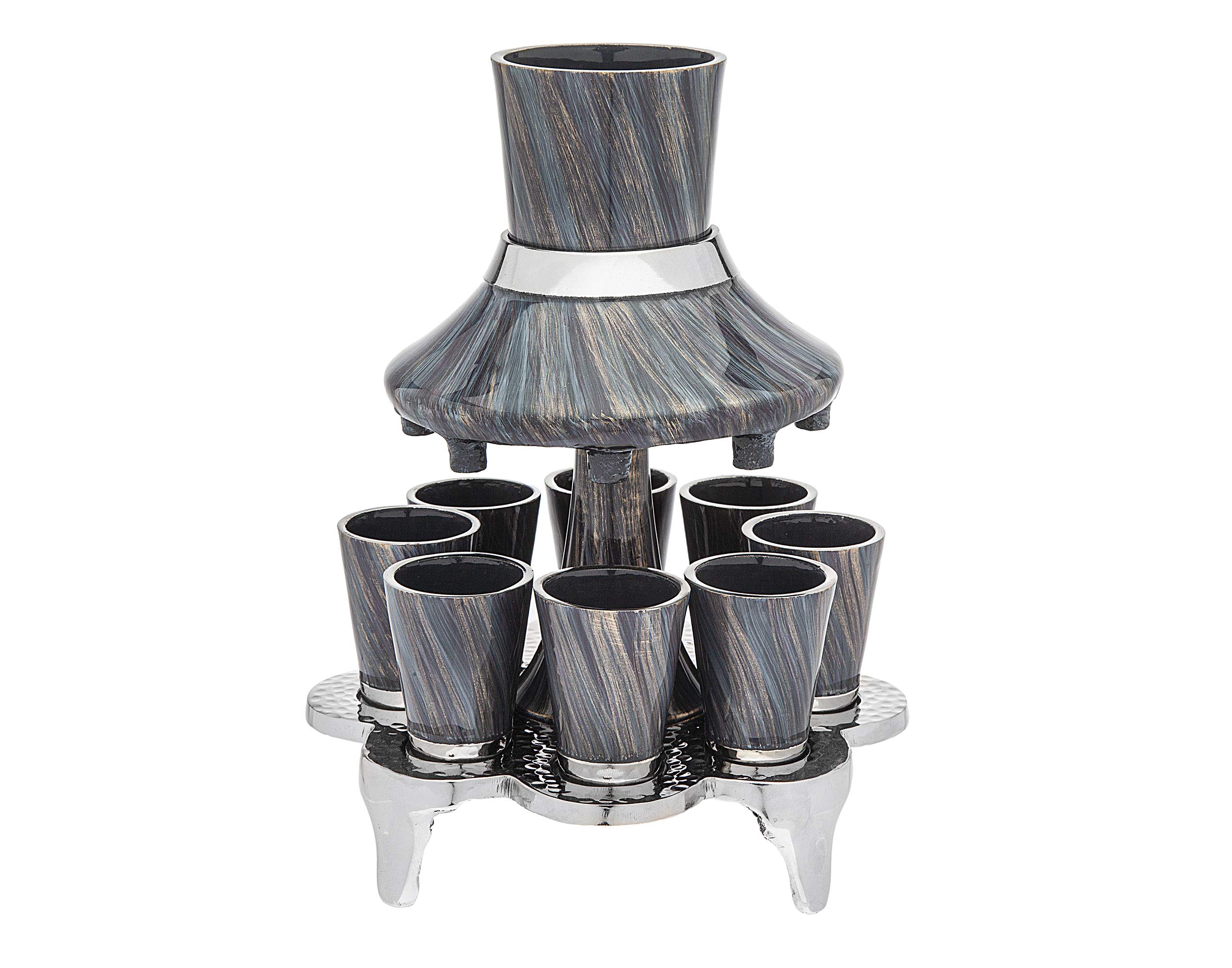 Shot Glass Dispenser and Holder with Glasses for Bar Cocktail Twilight Swirl by Godinger