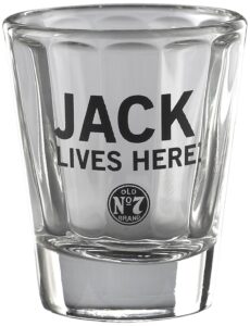 jack daniel's licensed barware jack lives here shot glass