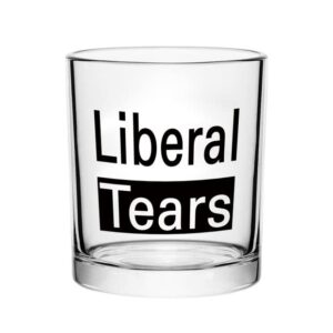 dazlute funny liberal tears whiskey glass, leftist tears, funny political gifts manly christmas trump gifts for men republican conservative christmas birthday, white elephant gifts exchange, 10 oz