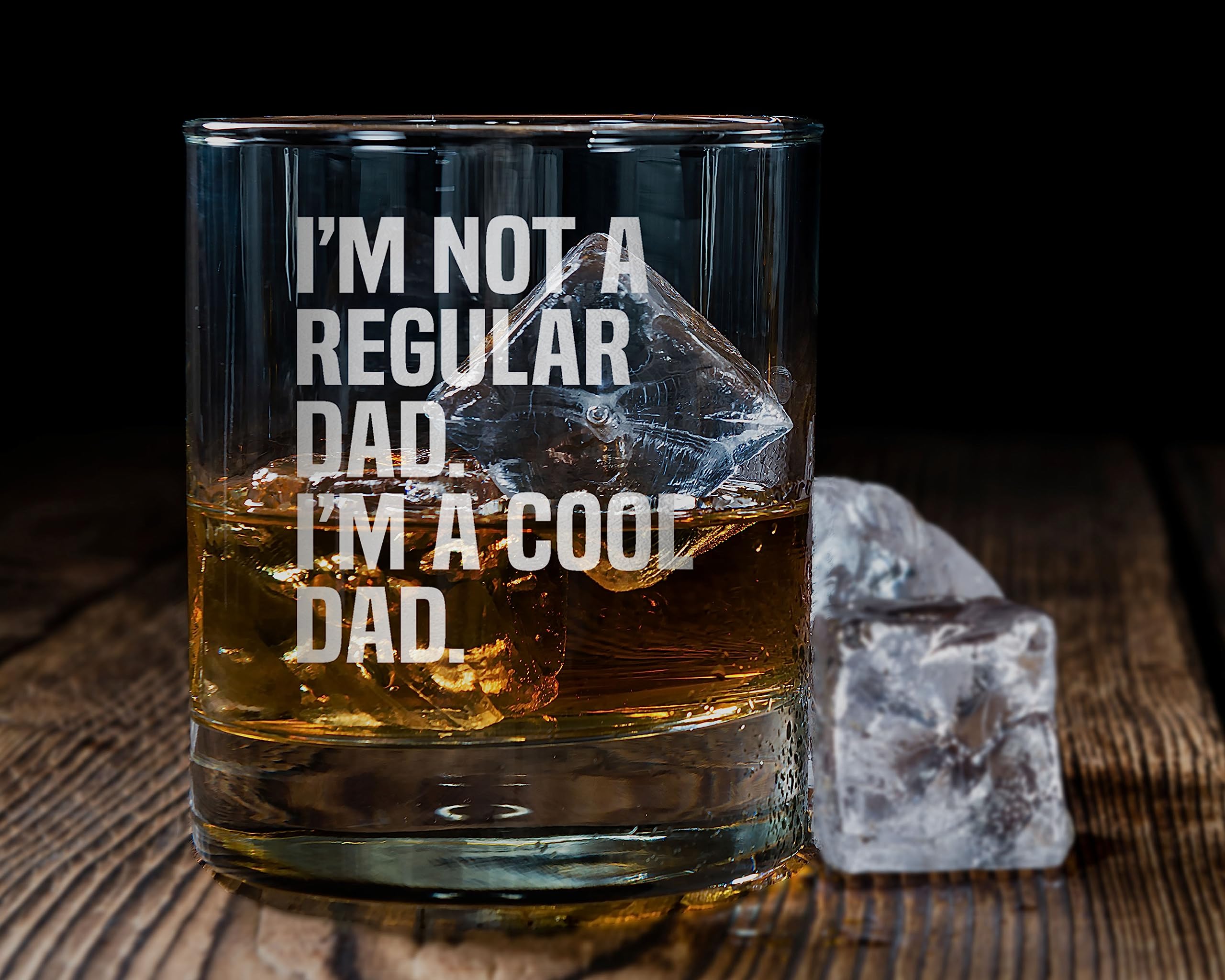 Promotion & Beyond I'M NOT A REGULAR DAD I'M A COOL DAD Whiskey Glass - Funny Gift for Dad Uncle Grandpa From Daughter Son Wife - Father's Day