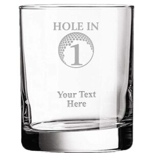 personalized drinking glasses - 10.5 oz custom engraved hole in 1 golf rocks glass gift