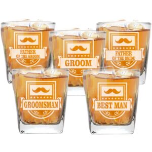 my personal memories mustache style 9 oz whiskey rocks glass for wedding party