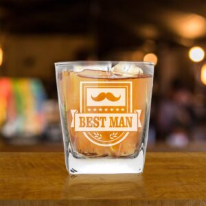 My Personal Memories Mustache Style 9 oz Whiskey Rocks Glass for Wedding Party