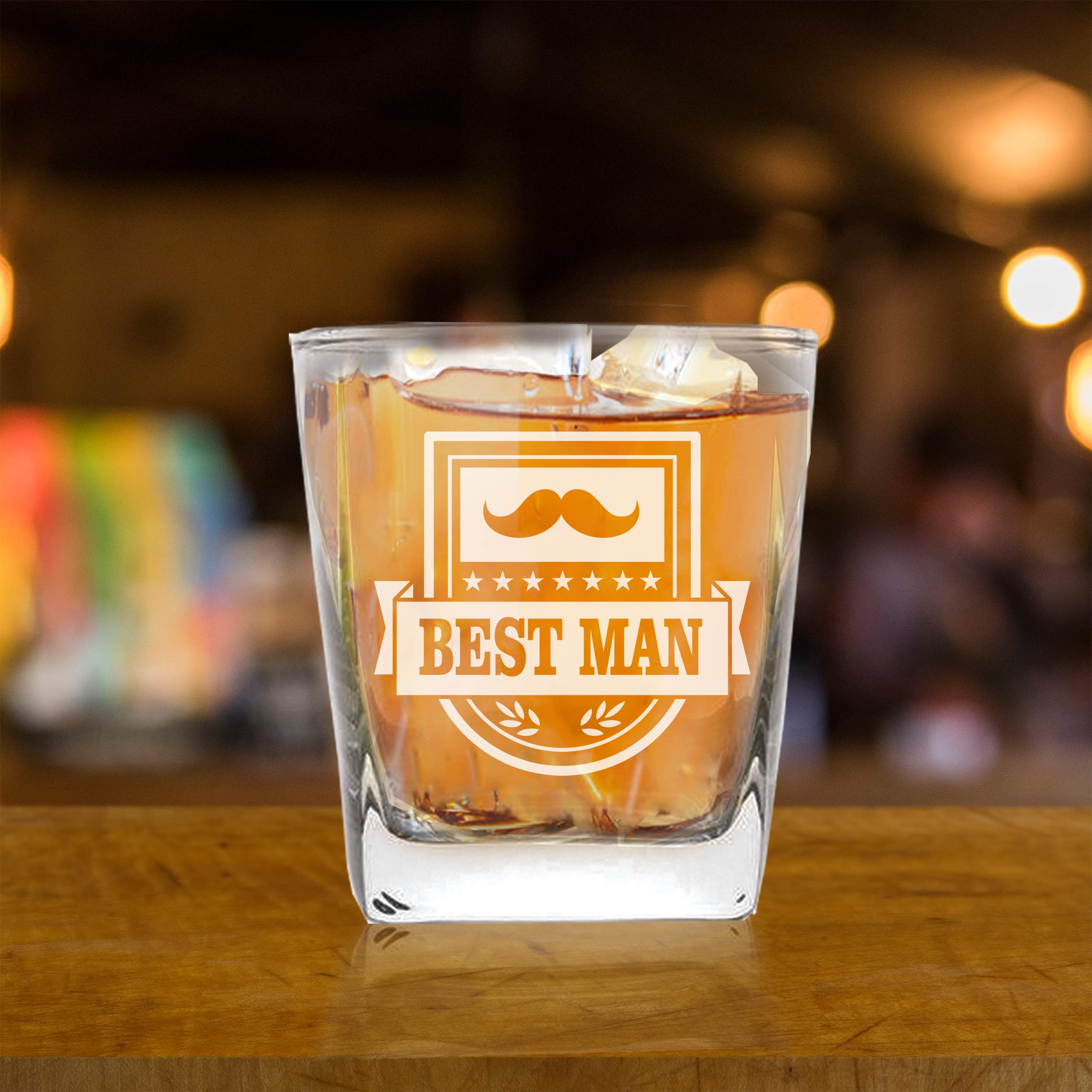 My Personal Memories Mustache Style 9 oz Whiskey Rocks Glass for Wedding Party