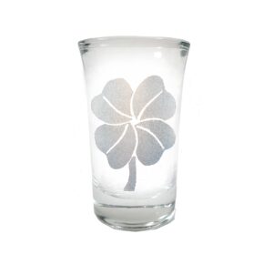 four leaf clover 1.5oz shot glass - free personalized engraving