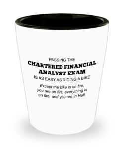 chartered financial analyst exam shot glass | cfa financial analyst gift