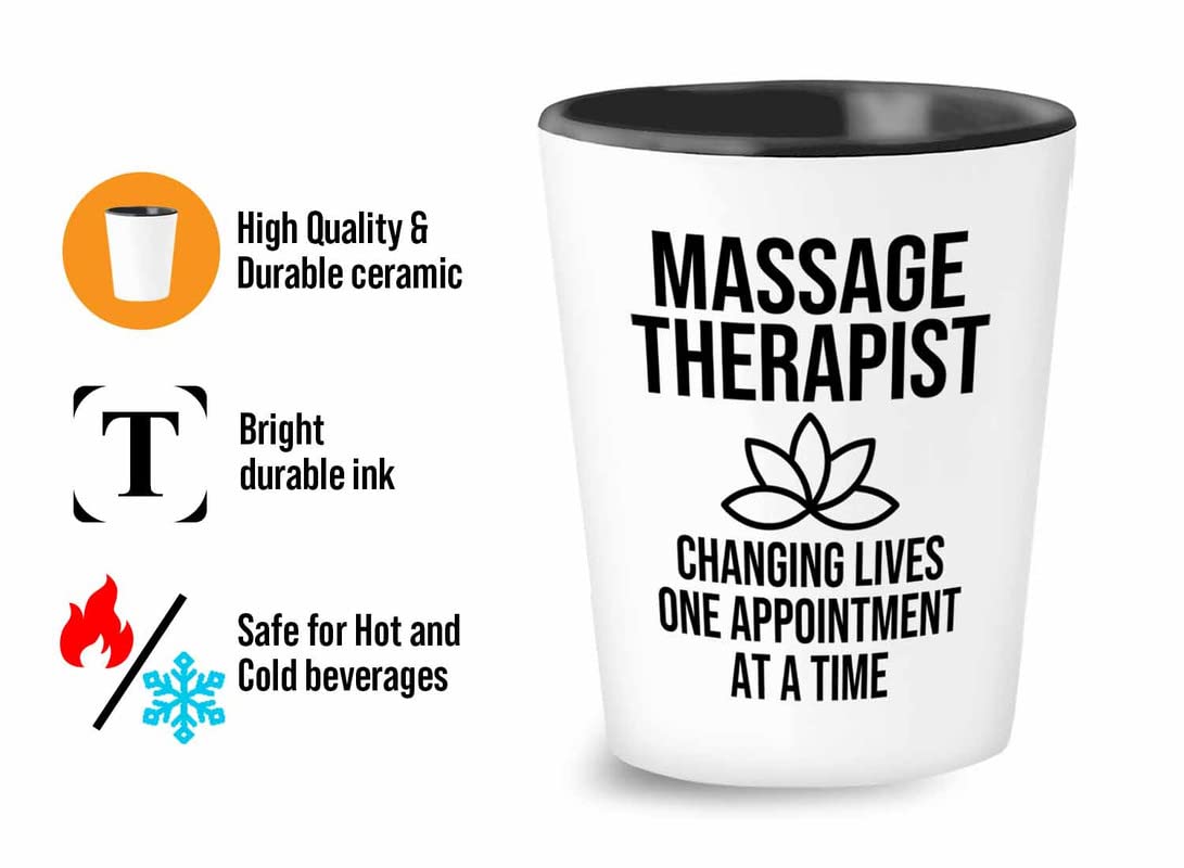 Flairy Land Therapist Shot Glass 1.5oz - Massage therapist changes - Physical Therapy Psychologist Counselor Psychiatrist Graduation Adult Women Massagist Traveler