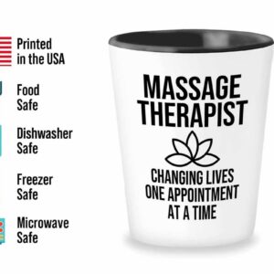 Flairy Land Therapist Shot Glass 1.5oz - Massage therapist changes - Physical Therapy Psychologist Counselor Psychiatrist Graduation Adult Women Massagist Traveler