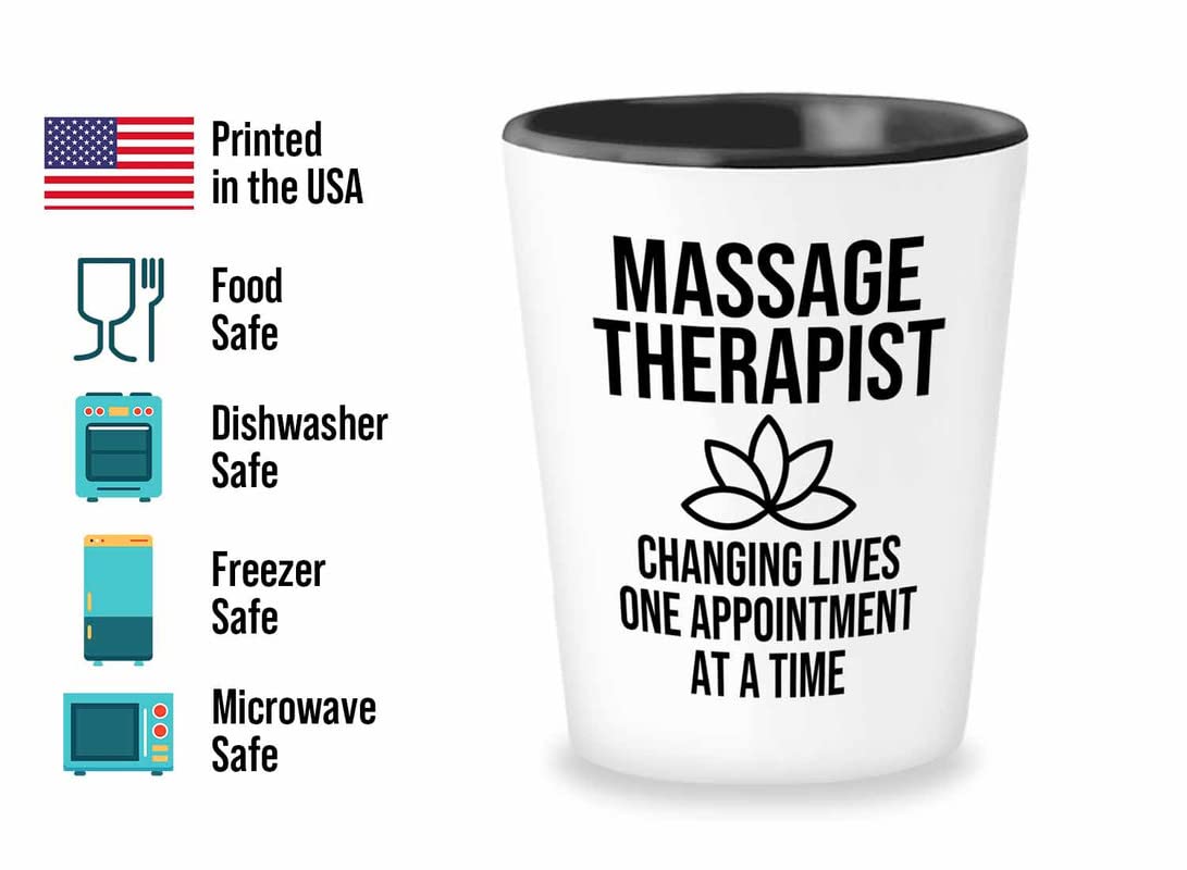 Flairy Land Therapist Shot Glass 1.5oz - Massage therapist changes - Physical Therapy Psychologist Counselor Psychiatrist Graduation Adult Women Massagist Traveler