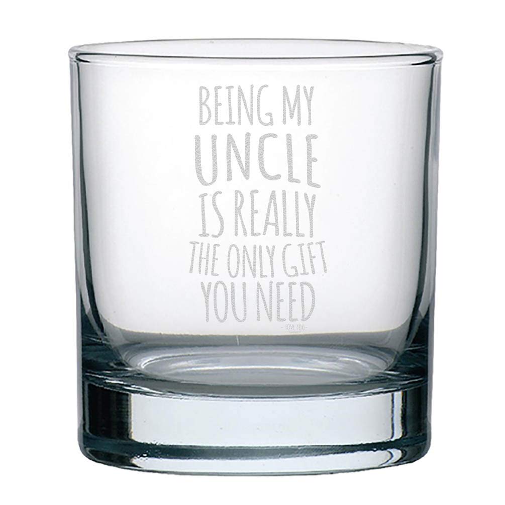 Veracco Being My Uncle Is Really The Only Gifts You Need Whiskey Glass Funny Birthday Gifts For Uncle Fathers Day For Dad Grandpa Stepdad (Clear, Glass)