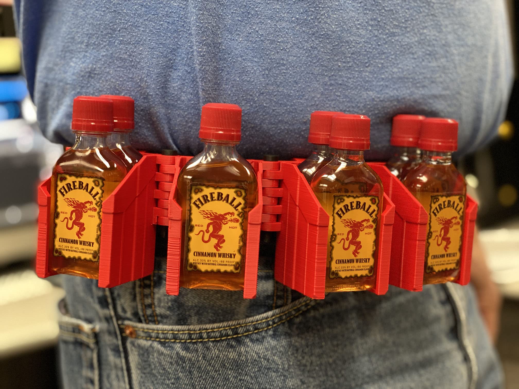 Fireball 50ml Bottle Carrier Pouch - Quad Double Shot