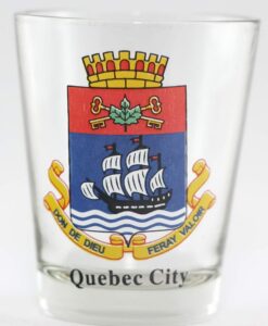 quebec city canada coat of arms shot glass
