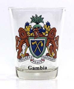 gambia coat of arms shot glass