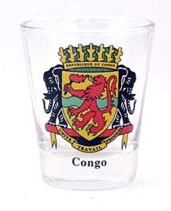 congo republic coat of arms shot glass