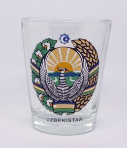 uzbekistan coat of arms shot glass