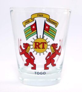 togo coat of arms shot glass