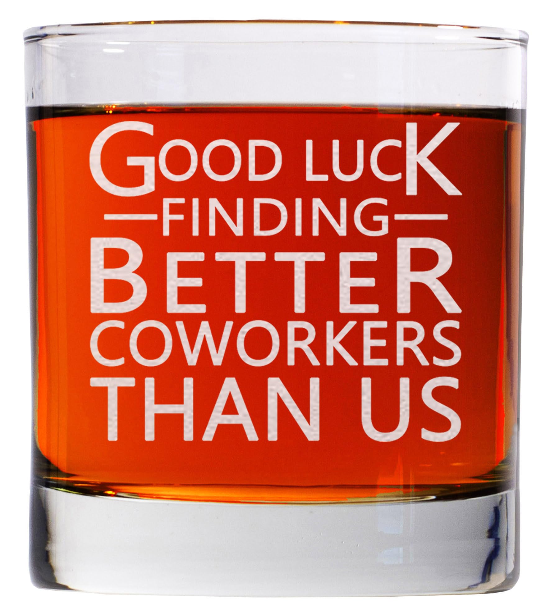 CARVELITA Good Luck Finding Better Coworkers Than Us,11oz Engraved Old Fashioned Rocks Glass - New Job Gifts, Congrats On New Job, Farewell Gifts, Boss Gifts, Leaving Gifts