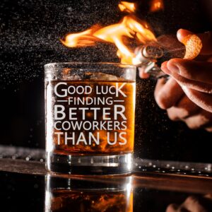 CARVELITA Good Luck Finding Better Coworkers Than Us,11oz Engraved Old Fashioned Rocks Glass - New Job Gifts, Congrats On New Job, Farewell Gifts, Boss Gifts, Leaving Gifts