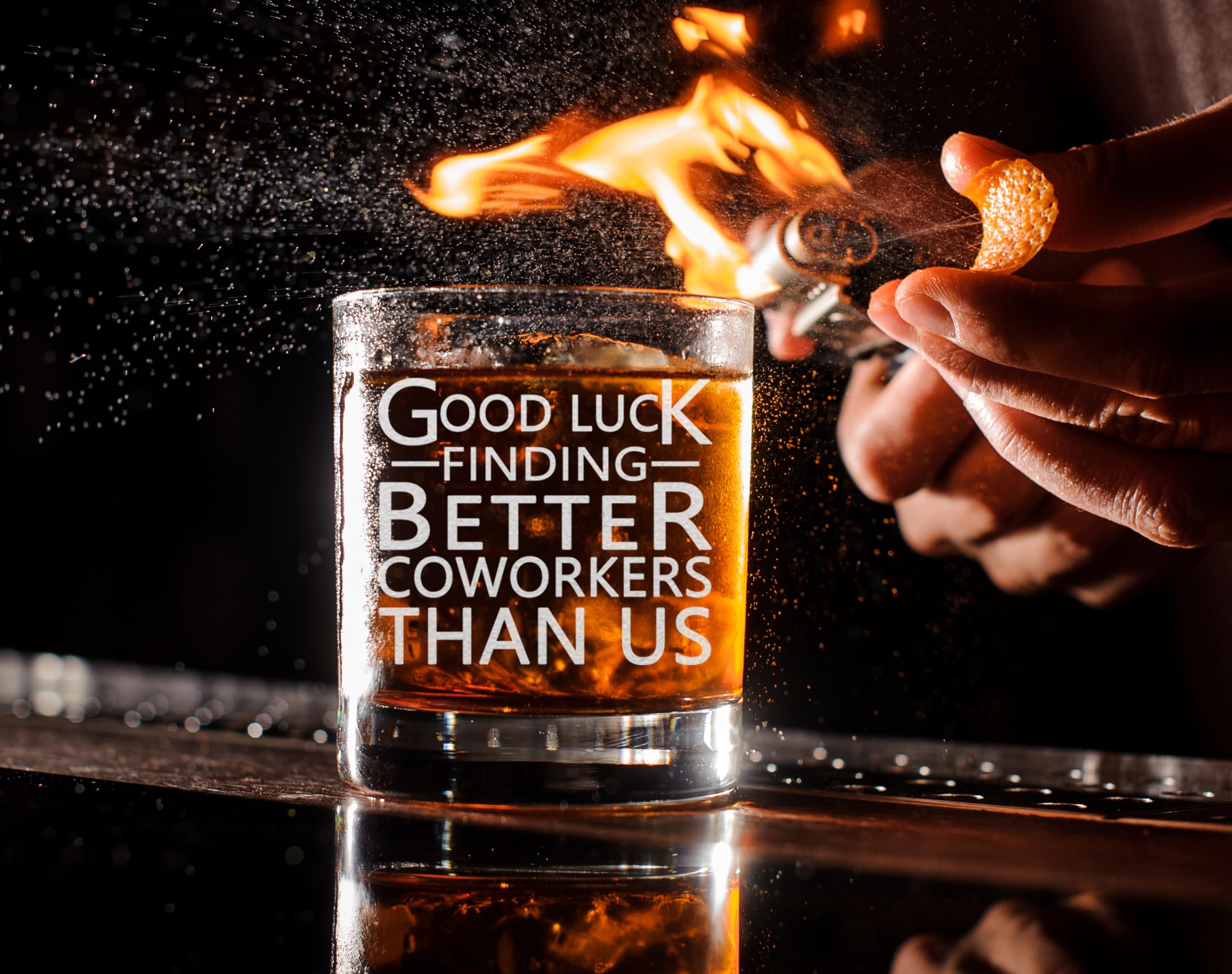 CARVELITA Good Luck Finding Better Coworkers Than Us,11oz Engraved Old Fashioned Rocks Glass - New Job Gifts, Congrats On New Job, Farewell Gifts, Boss Gifts, Leaving Gifts