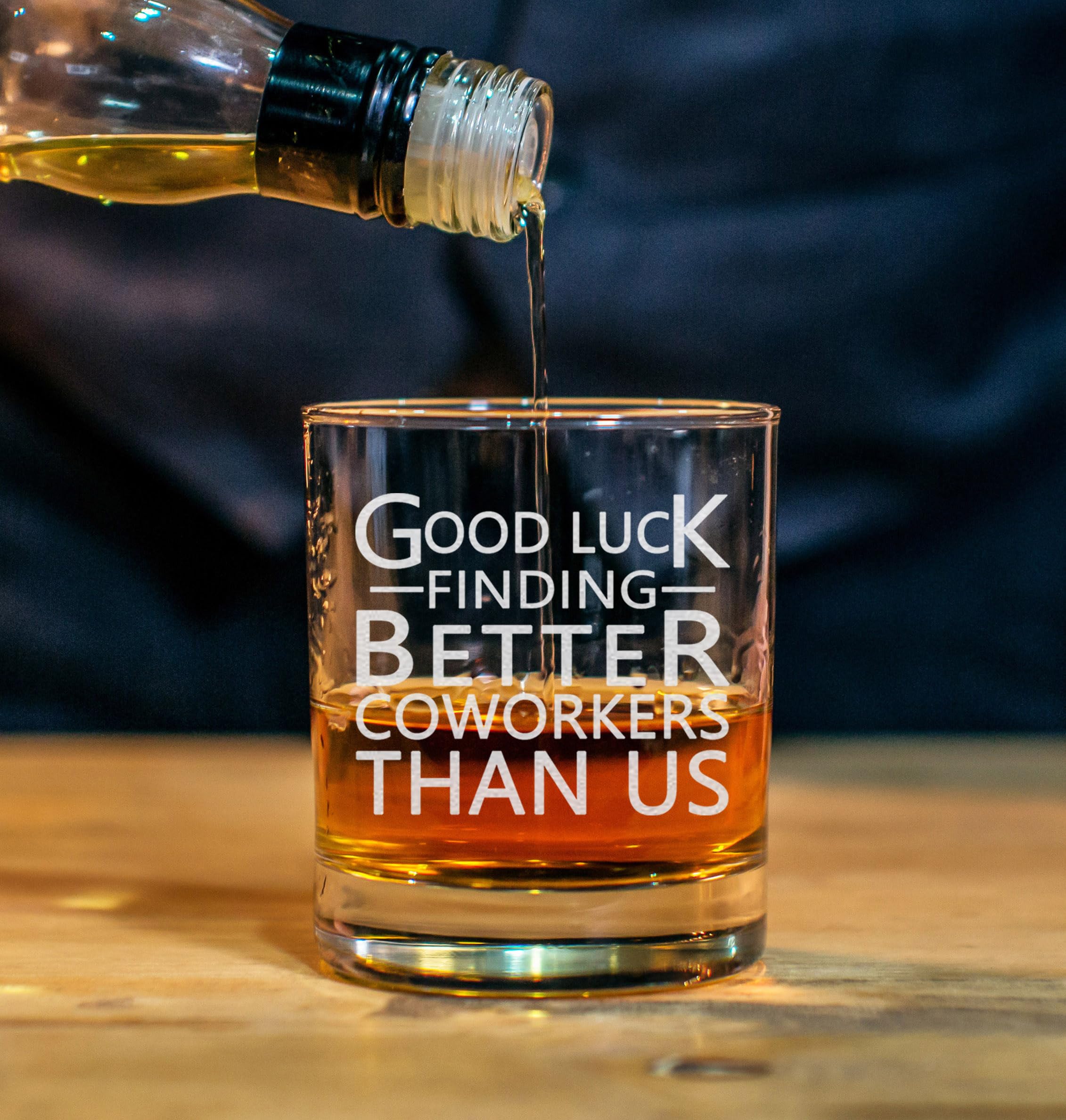 CARVELITA Good Luck Finding Better Coworkers Than Us,11oz Engraved Old Fashioned Rocks Glass - New Job Gifts, Congrats On New Job, Farewell Gifts, Boss Gifts, Leaving Gifts