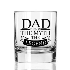 agmdesign dad whiskey glass, the man the myth the legend whiskey glass gifts for grandfather, papa, him, dad, husband, coworker, friend, boss, birthday gifts