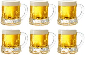 elle decor shot glasses, set of 6 shot glasses for liquor & spirits, 1.7 ounces, clear, bar drinkware gift set for men & women, wedding favors, groomsmen & 21st birthday, mini mug design)