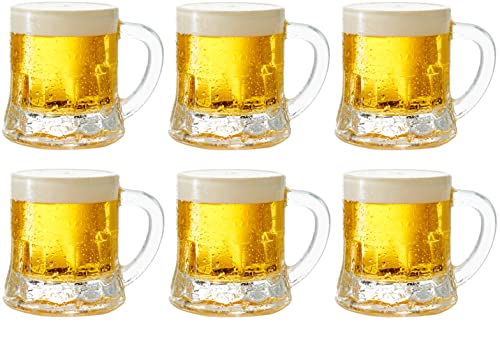 Elle Decor Shot Glasses, Set of 6 Shot Glasses for Liquor & Spirits, 1.7 Ounces, Clear, Bar Drinkware Gift Set for Men & Women, Wedding Favors, Groomsmen & 21st Birthday, Mini Mug Design)