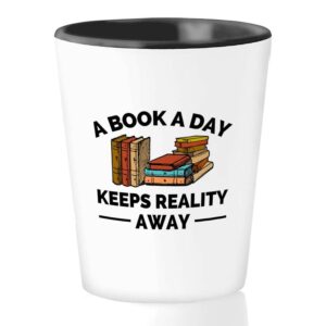 bubble hugs reader shot glass 1.5oz - keeps reality away - gift for readers pure romance library bibliophiles literature book club stuff