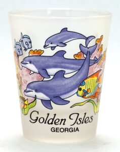 golden isles georgia jumping dolphins caribbean shot glass