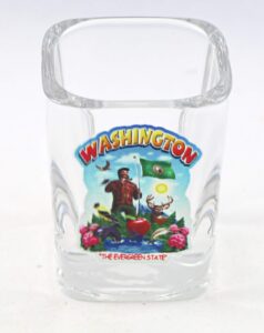 washington state montage square shot glass