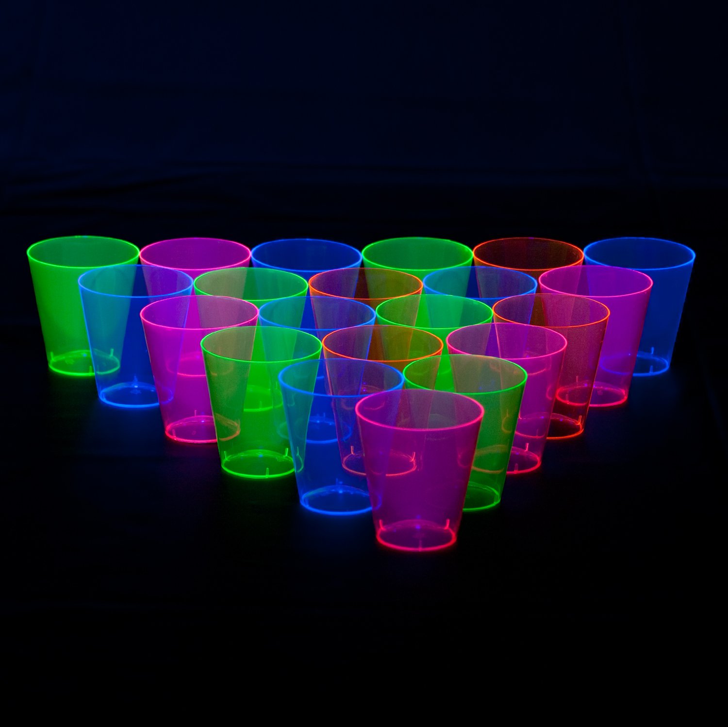 Party Essentials N24090 Hard Plastic Shot Glasses, 2 oz, Assorted Neon Colors (Pack of 800)